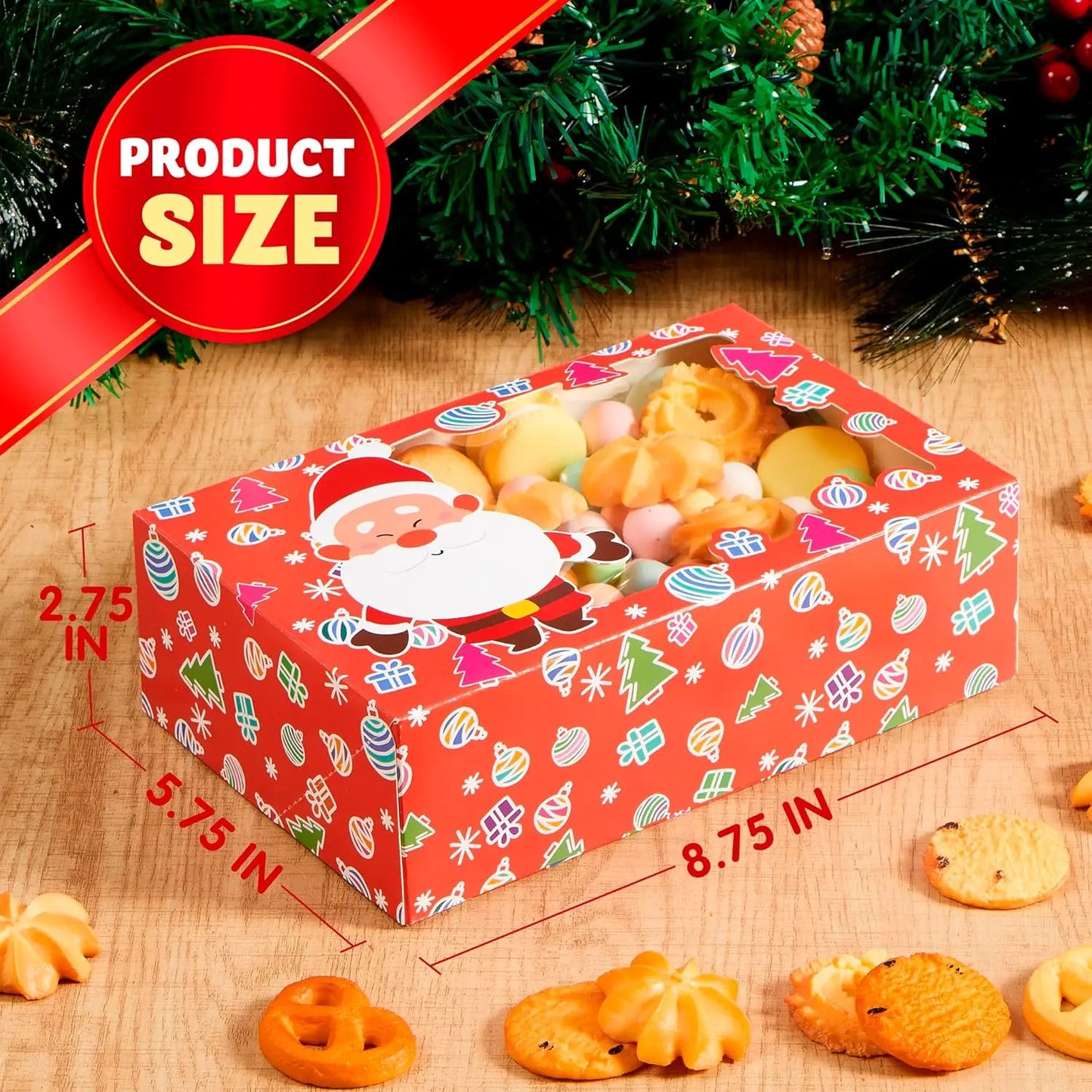 JOYFY 24 PCS Christmas Foil Treats Cookie Gift Boxes