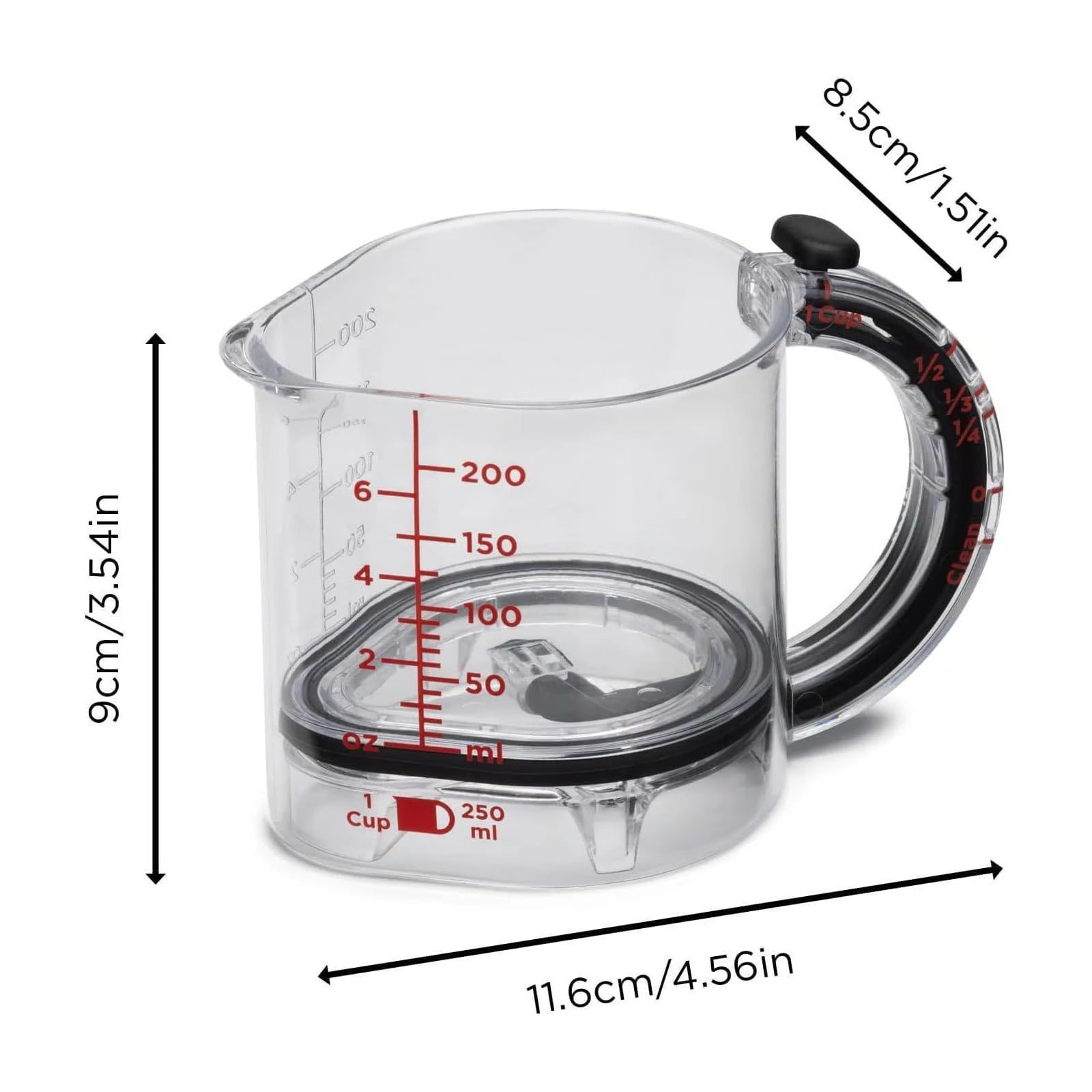 Adjustable Measuring Cup with Scraper-Style Seal Base Multi-Functional Measuring Cup