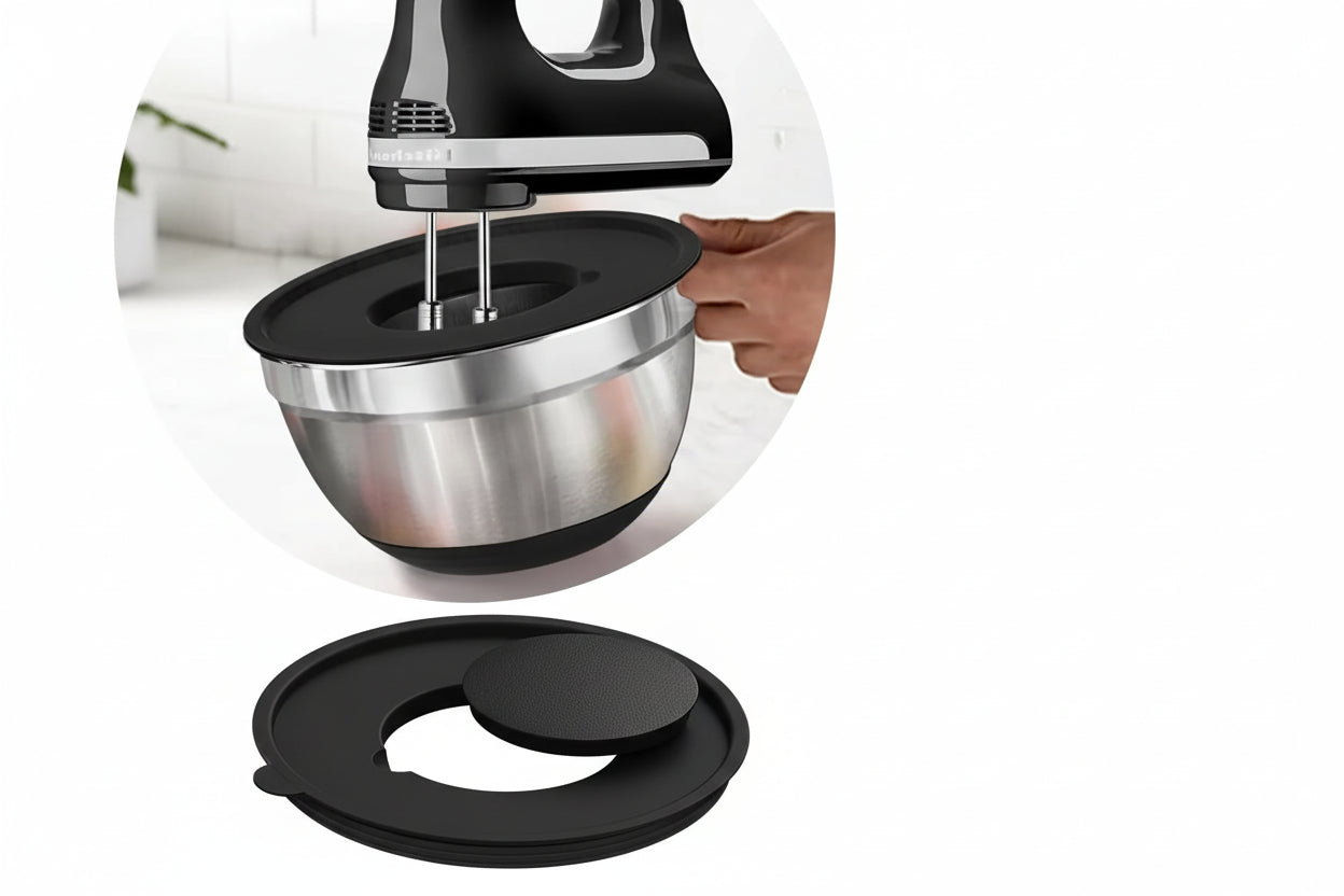 8pcs Mixing Bowls with Airtight Lids Stainless Steel Mixing Bowl Set, Attachments Bottoms, Black Kitchen Bowls, Baking Serving