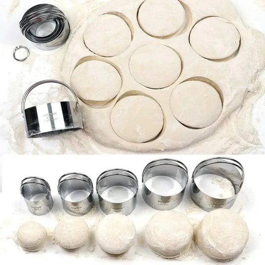 Round Biscuit Cutter Set - 8-Piece Stainless Steel