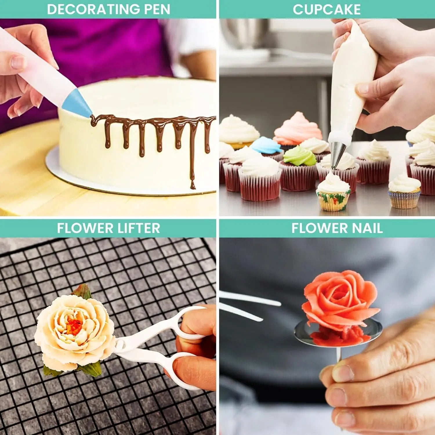 206-Piece Cake Decorating Set – Beginner-Friendly Frosting Tools with Piping Tips & Icing Accessories