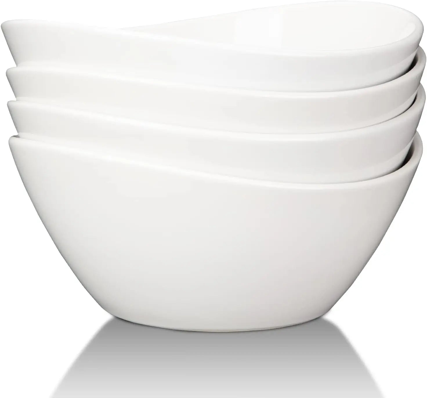 8-Inch Porcelain Serving Bowls Set of 4 – 42 oz Oval Ceramic Bowls for Salad, Pasta & Desserts white United States