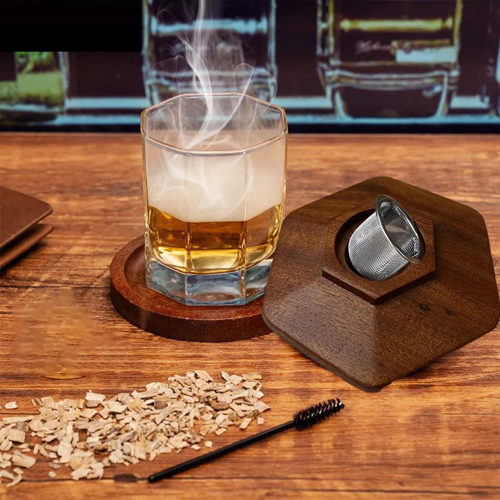 Glass Top Cocktail Smoker Kit | Whiskey Smoker Set with 4 Wood Chip Flavors