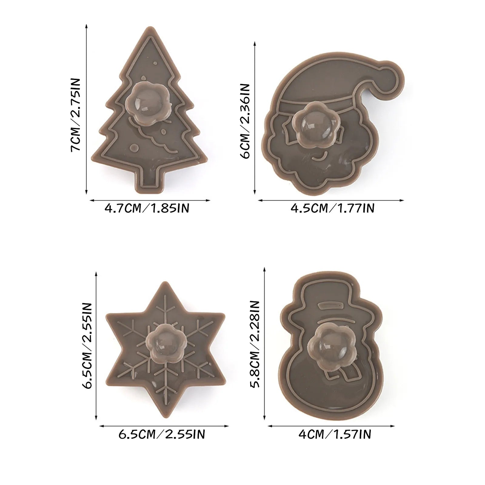 Three-dimensional cookie cutter baking mold set Christmas theme creative Christmas cookie mold set holiday baking tools