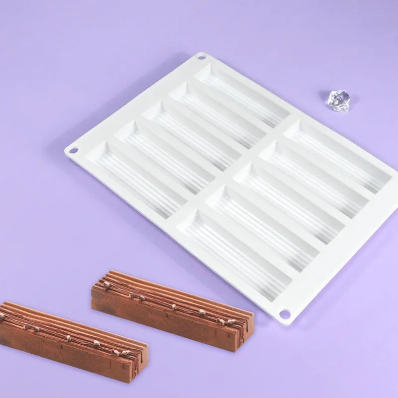 Striped Silicone Bar Mold - Rectangle Mold for Butter, Chocolate, Granola & Candy Bars