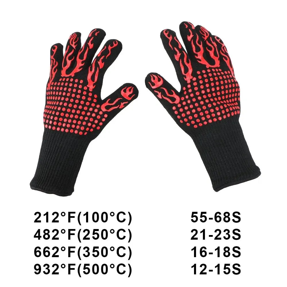 BBQ Gloves – Heat Resistant Up to 500°C | Non-Slip Grill Gloves