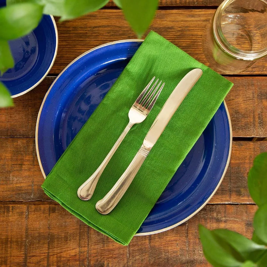 Multicolor Cotton Napkins Set of 12 | Soft Reusable Cloth Napkins for Everyday Dining
