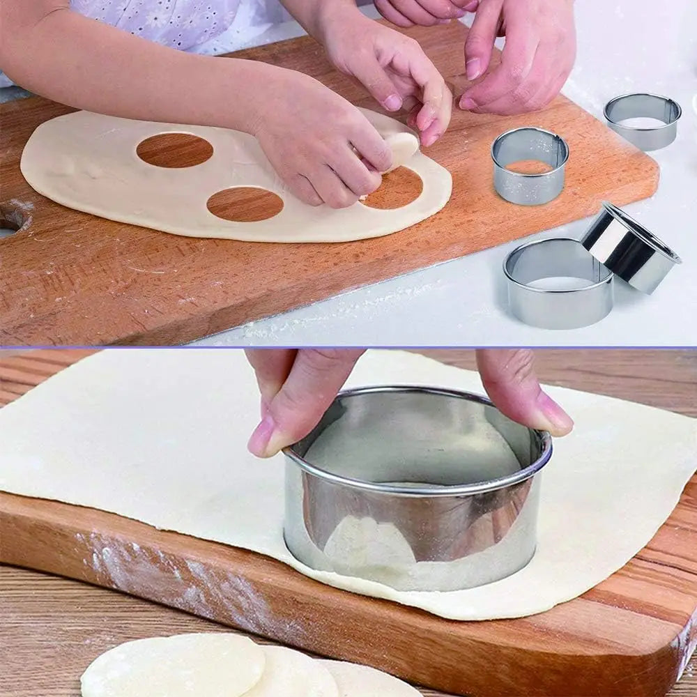 Round Biscuit Cutter Set - 11-Piece Stainless Steel Rings
