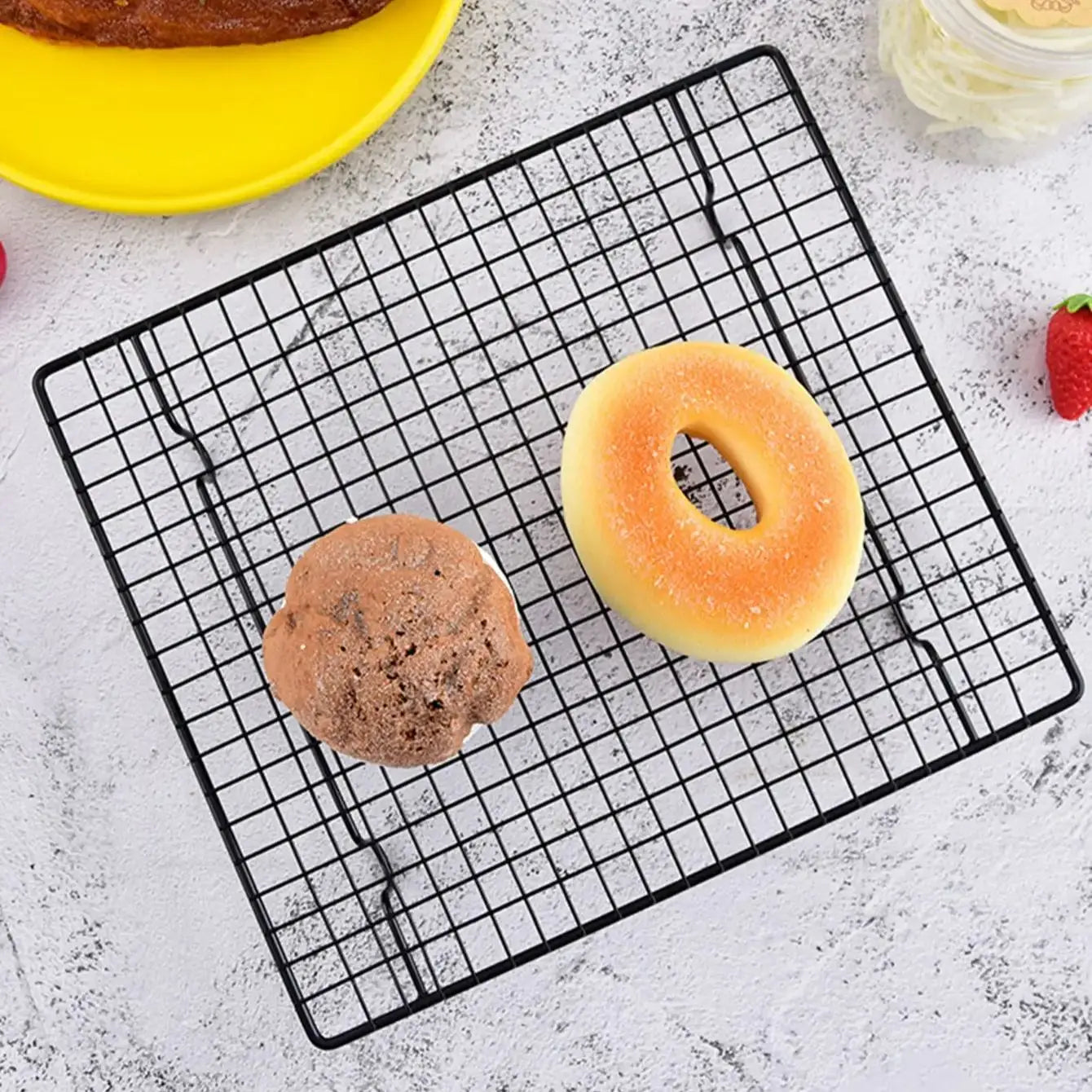 High Carbon Steel Nonstick Cooling Rack - Square Baking Rack (10.23" x 9.05")