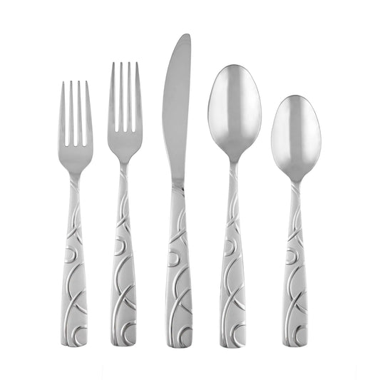 45-Piece Stainless Steel Flatware Set with Hostess Serving Pieces – Service for 8 Silver United States