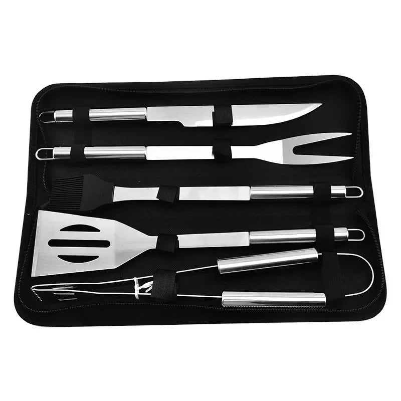 BBQ Grill Tool Set with Storage Bag | 3 & 5-Piece Sets 5pcs set