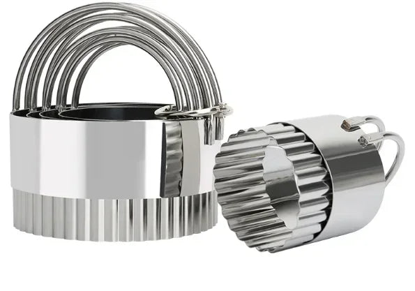 Round Biscuit Cutter Set - 8-Piece Stainless Steel lace