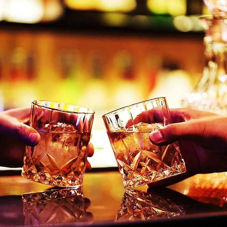 Premium Lead-Free Crystal Whiskey Glasses Set of 4 – 11 oz Rock Glasses for Bourbon & Scotch