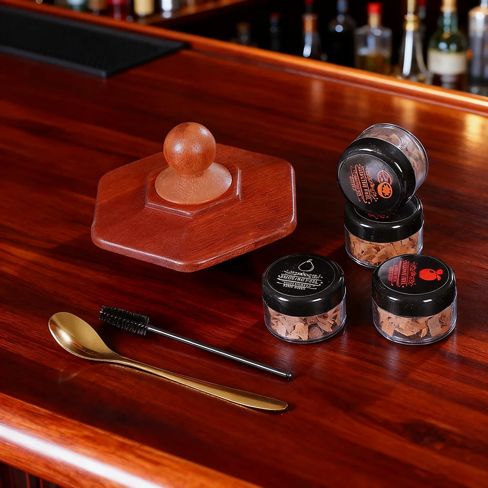 Glass Top Cocktail Smoker Kit | Whiskey Smoker Set with 4 Wood Chip Flavors