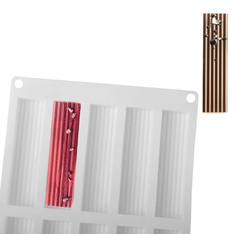 Striped Silicone Bar Mold - Rectangle Mold for Butter, Chocolate, Granola & Candy Bars