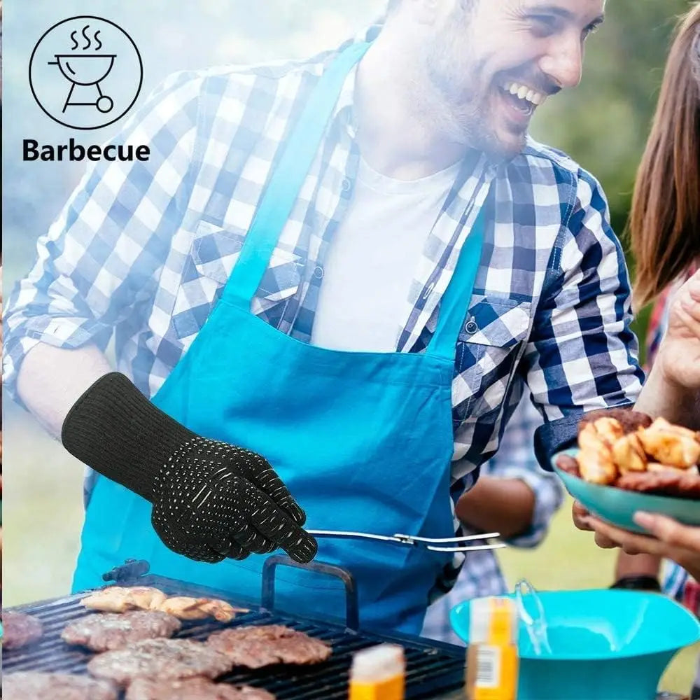 Heat Resistant BBQ Gloves | Non-Slip Grill Mitts – 1 or 2 Piece