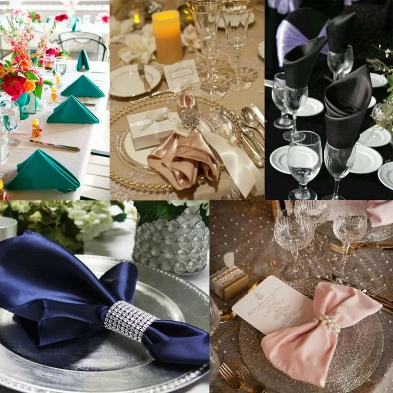 Handmade Satin Table Napkins 10 pcs 35×35cm – Square