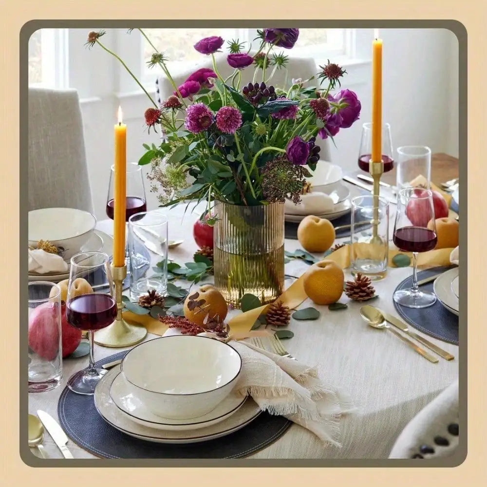 20x20 Striped Beige Cloth Napkins - Premium Fabric Dinner Napkins