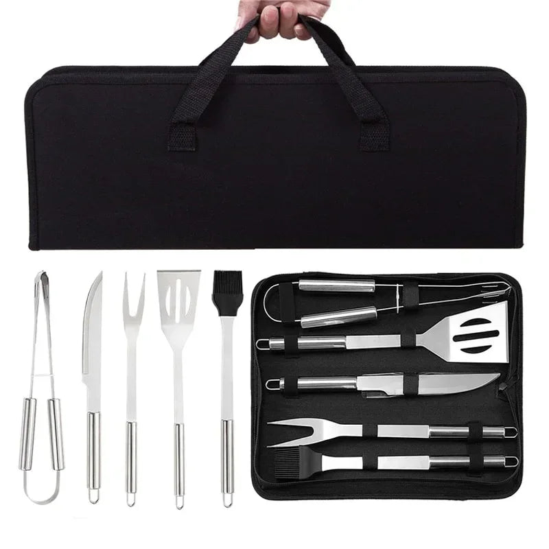 BBQ Grill Tool Set with Storage Bag | 3 & 5-Piece Sets