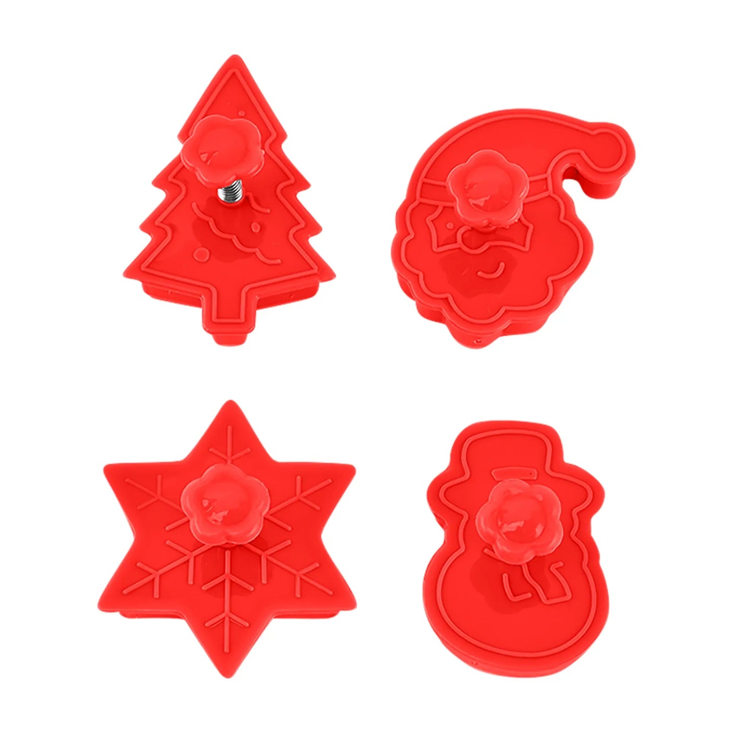 Three-dimensional cookie cutter baking mold set Christmas theme creative Christmas cookie mold set holiday baking tools Red United States
