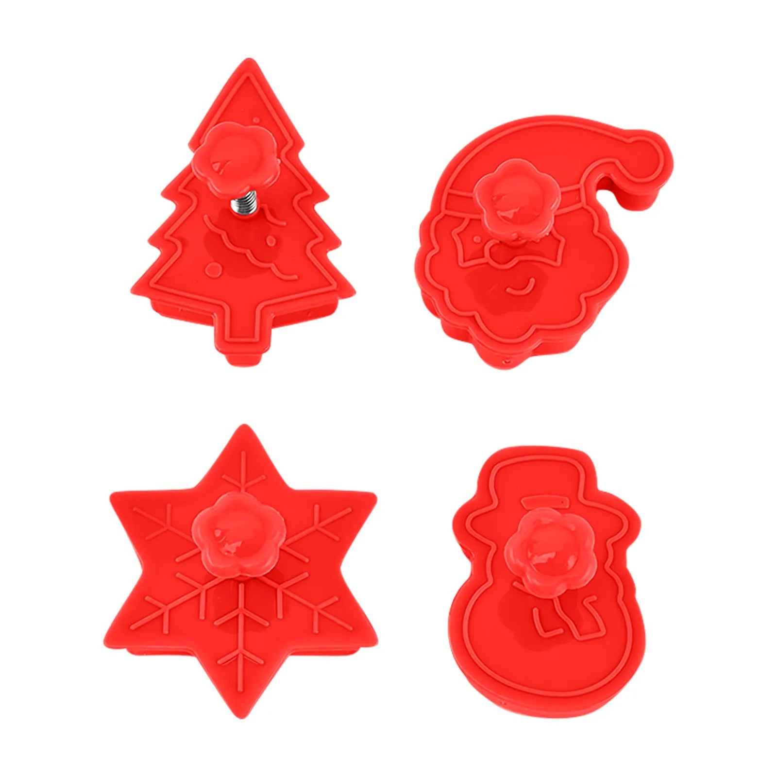 Three-dimensional cookie cutter baking mold set Christmas theme creative Christmas cookie mold set holiday baking tools Red United States
