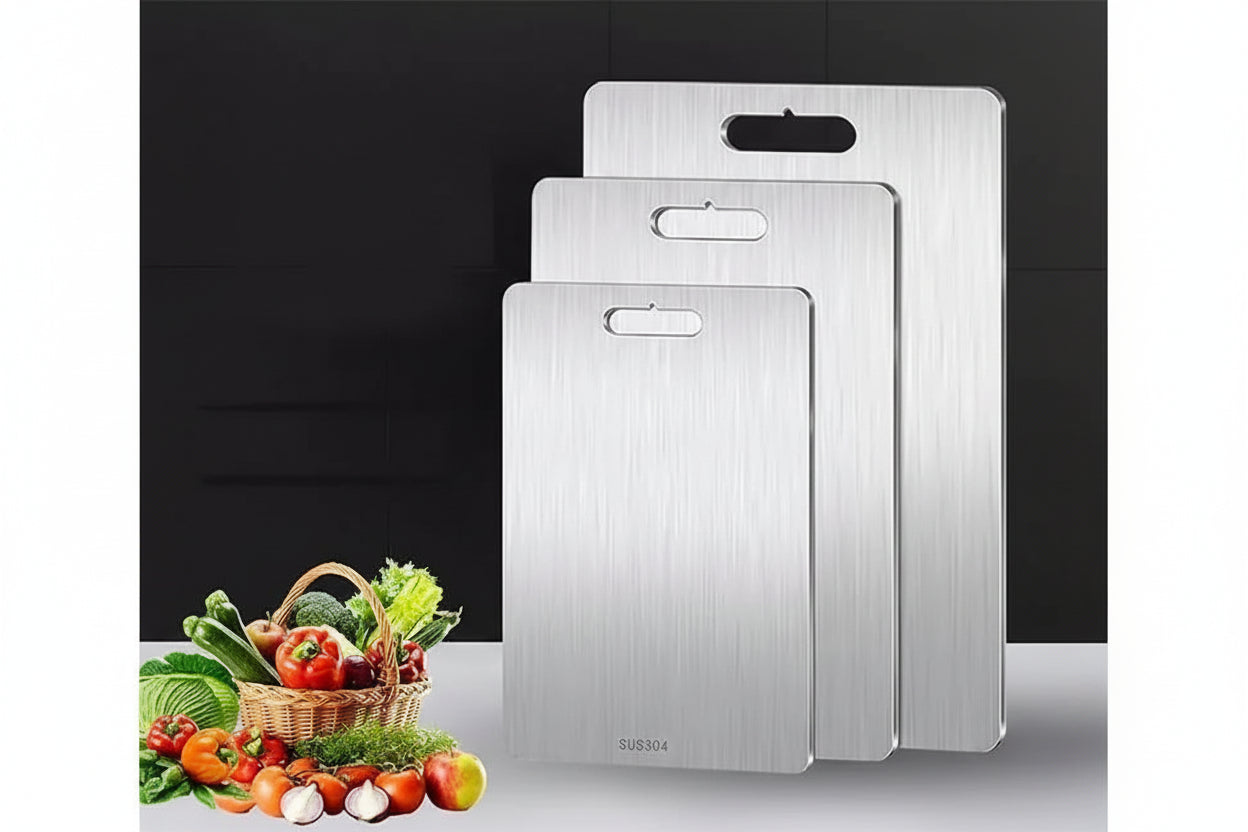 304 Stainless Steel Cutting Board – Double‑Sided Food‑Grade Kitchen Chopping Board (Multiple Sizes) 46CM x 30CM