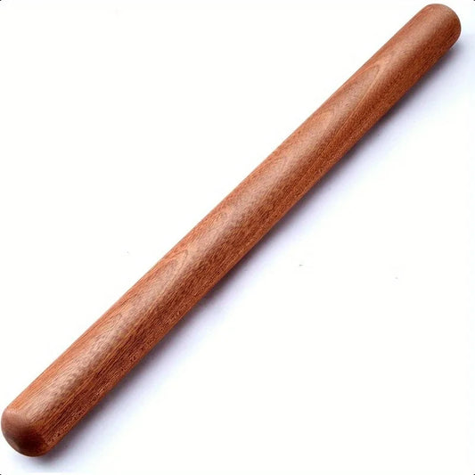French-Style Rolling Pin - Extra Long Wooden Baker's Pin Brown