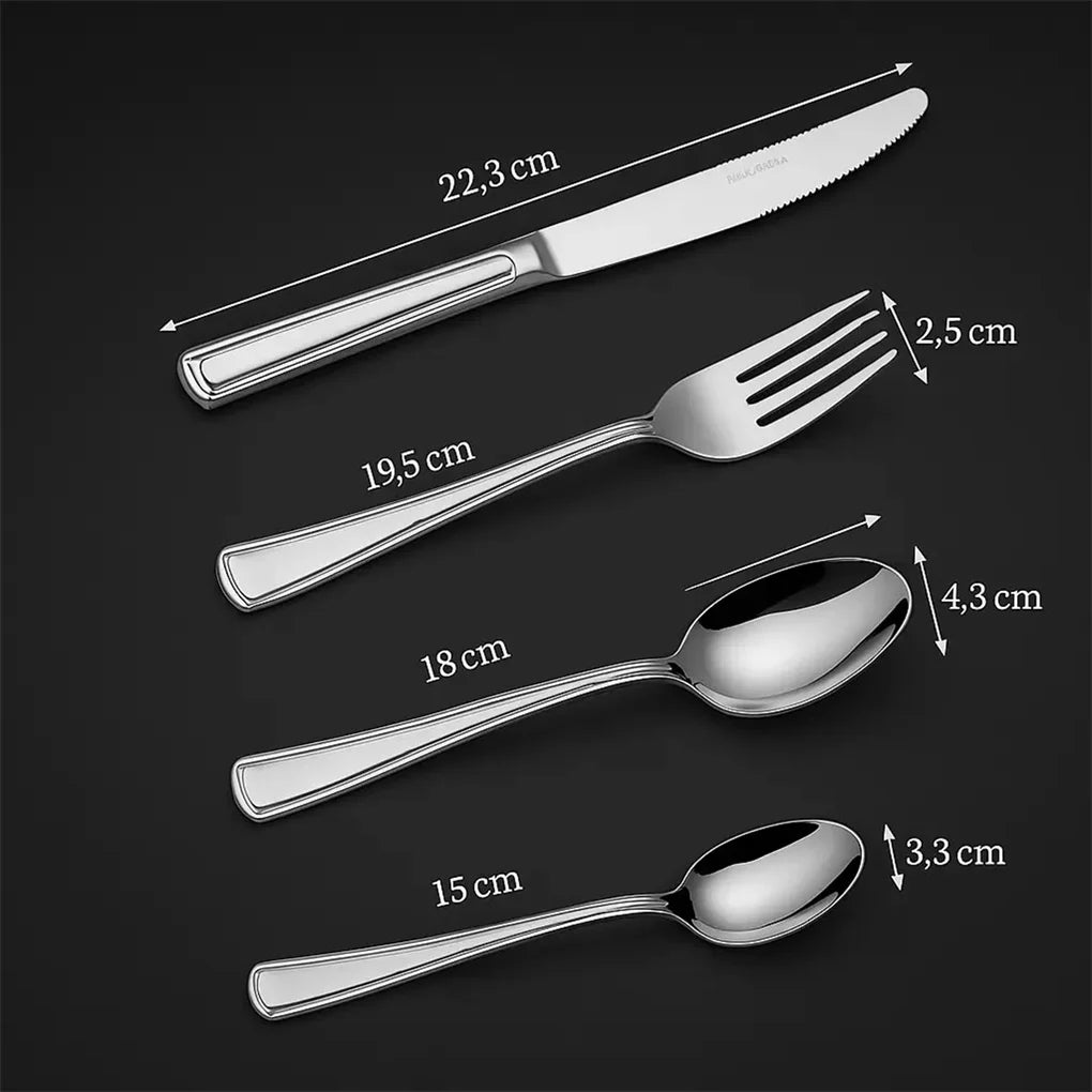 16-Piece Premium Stainless Steel Flatware Set – Luxury Silverware Service for 4