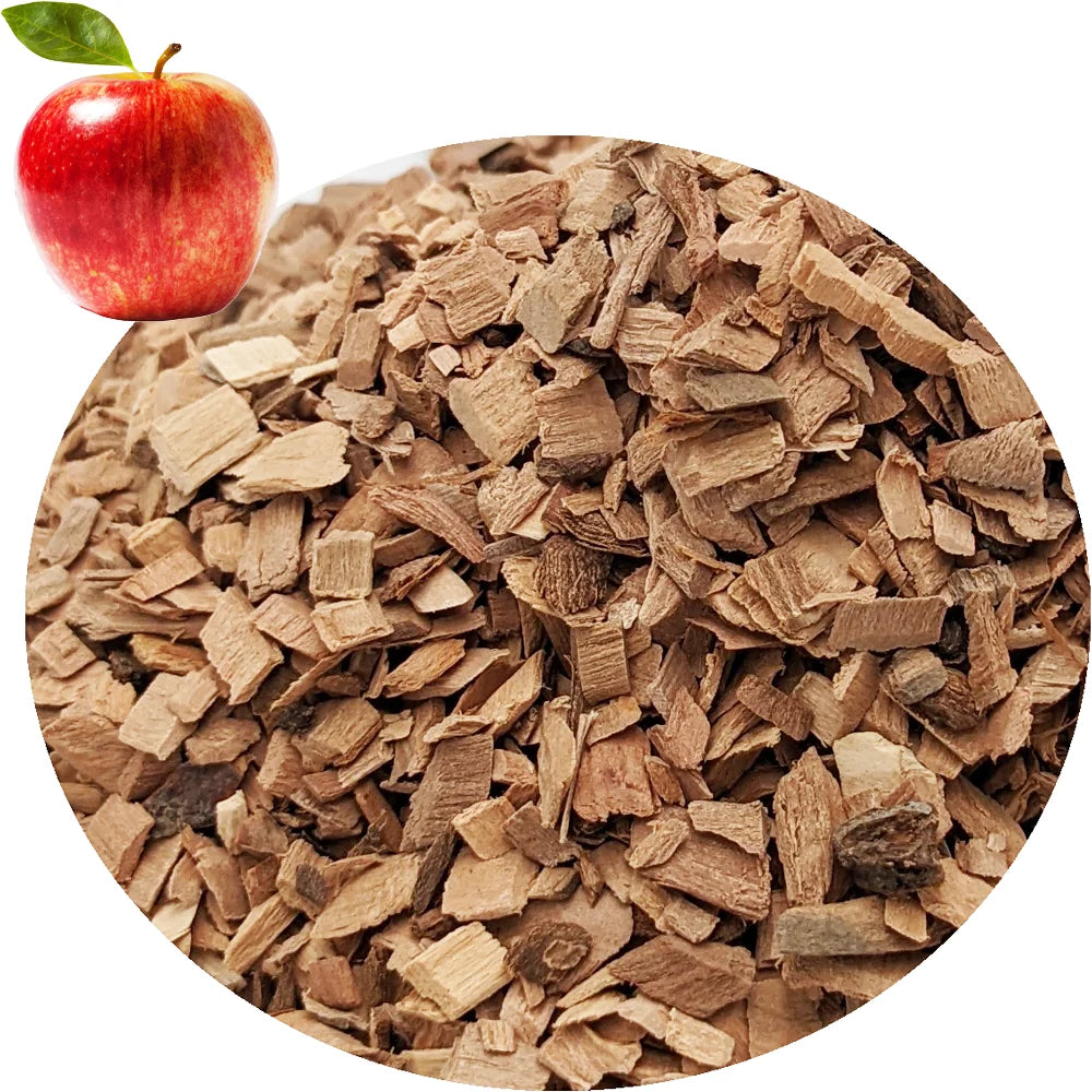 BBQ Smoking Wood Chips | 500g Natural Hardwood — Applewood, Cherry, Oak & Hickory Applewood