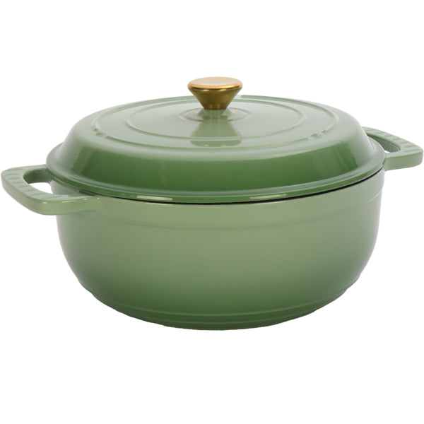 6 QT Enameled Cast Iron Dutch Oven with Lid - Gradient Green Gradient green