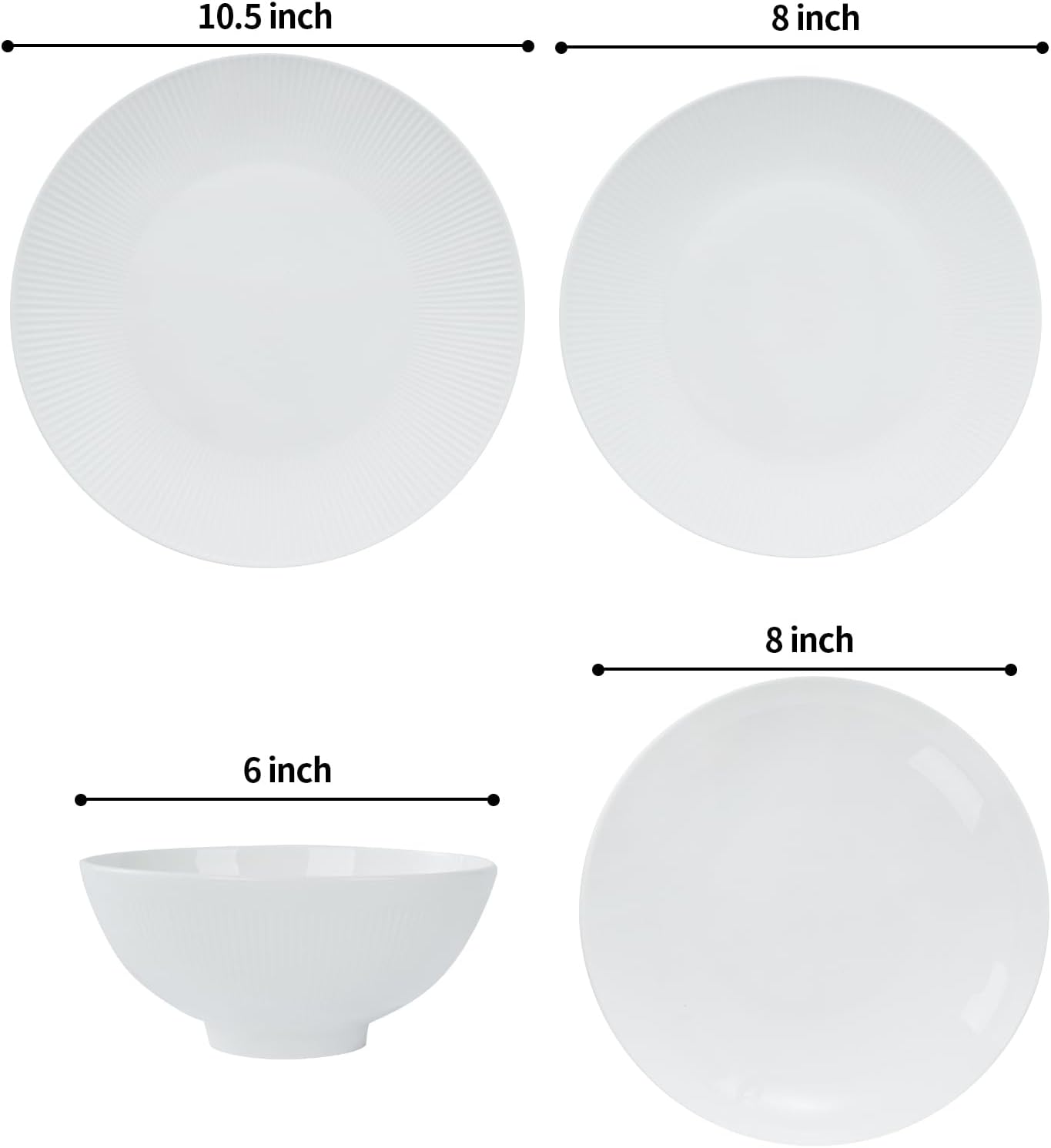 Dandilion 16-Piece Bone China Dinnerware Set – Radial Line Design Service for 4