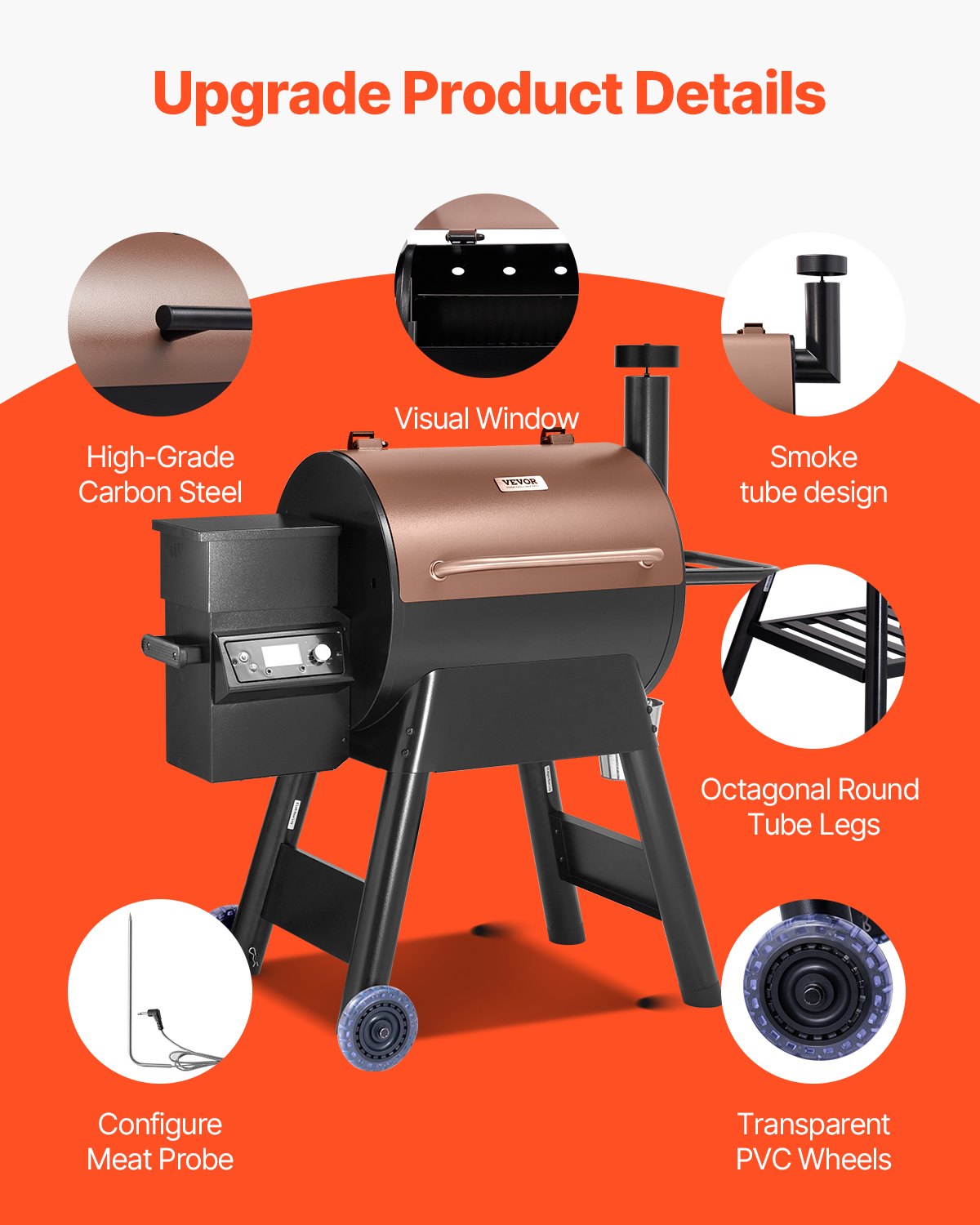 Wood Pellet Grill & Smoker - 575 Sq. In. Cooking Area
