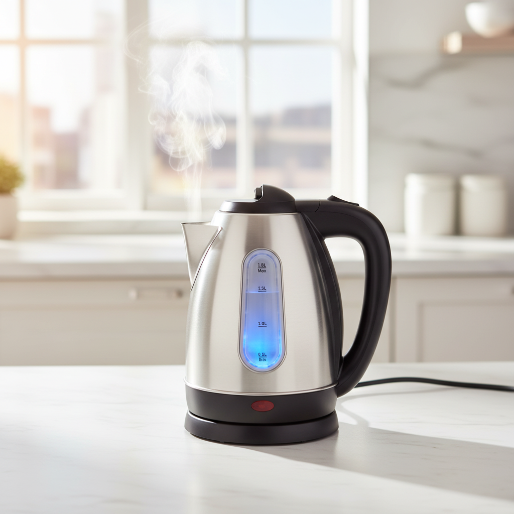Electric Kettle 1.8L - Stainless Steel Fast Boil with LED Light & Auto Shut-Off