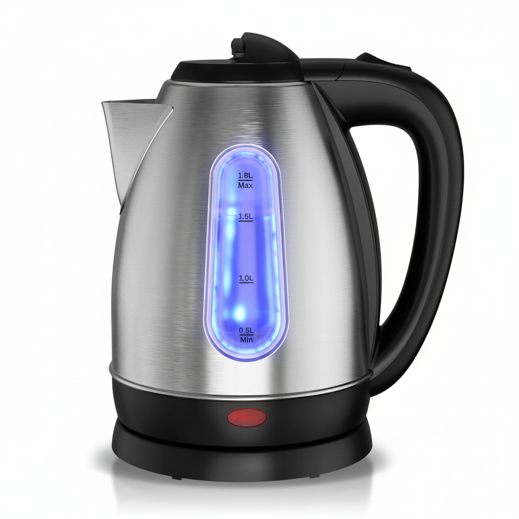 Electric Kettle 1.8L - Stainless Steel Fast Boil with LED Light & Auto Shut-Off