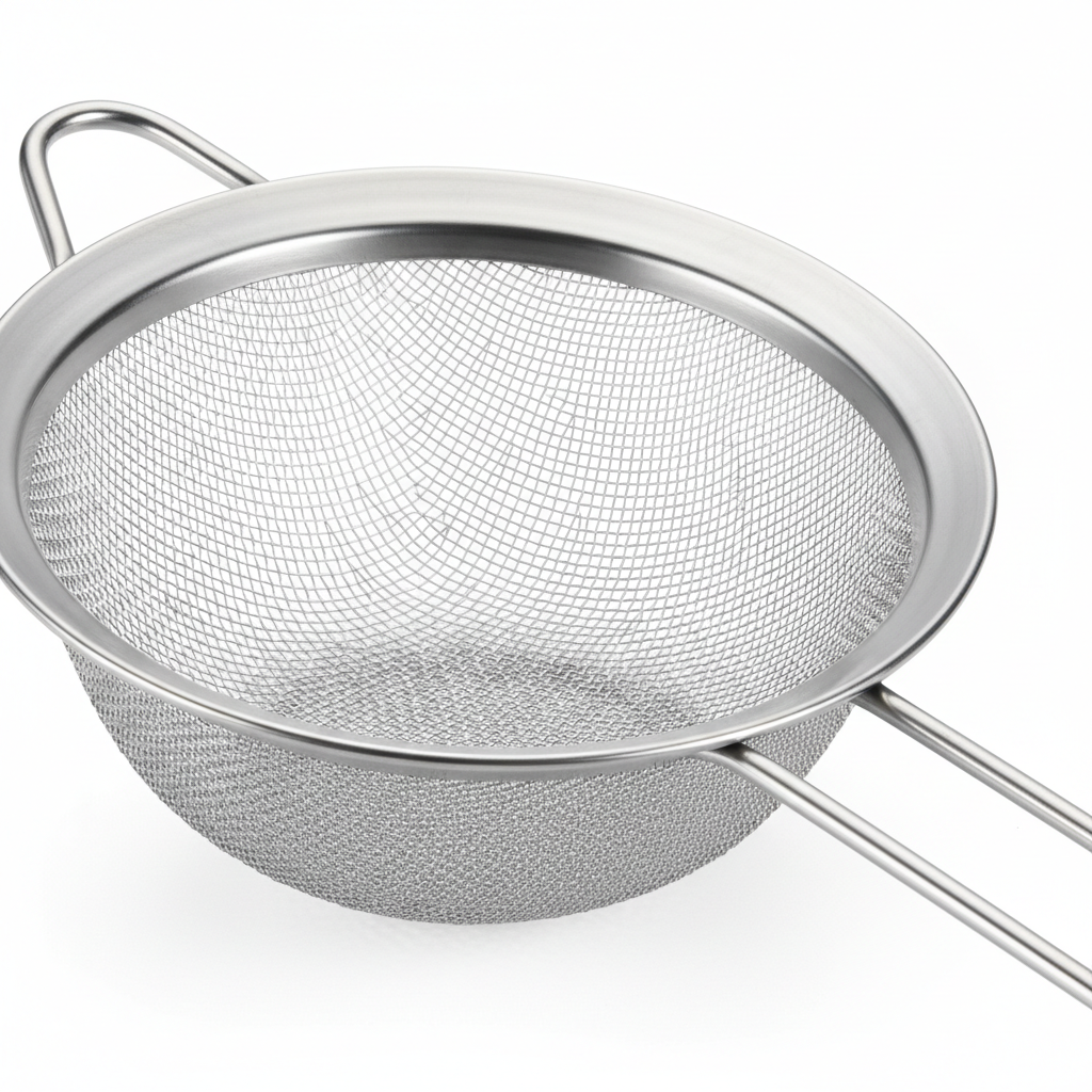 3-Piece Stainless Steel Fine Mesh Strainer Set - Flour Sifter for Baking