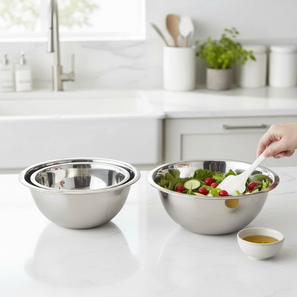 Mixing bowls in kitchen